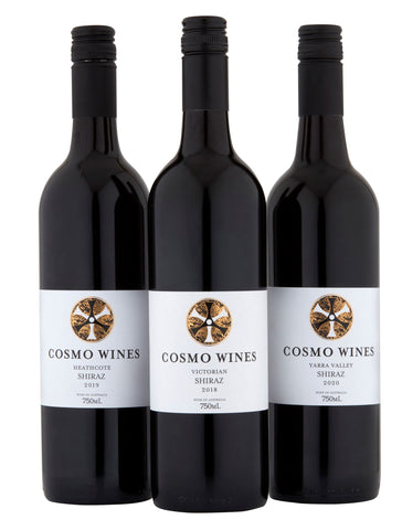 Cosmo Wines Special deal, Victorian/Heathcote/Yarra Valley shiraz wines, all medal winners.. On-line sales. $300 save $80